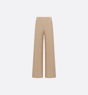 Lady's Dior Reversible Flared Pants in Beige Cashmere