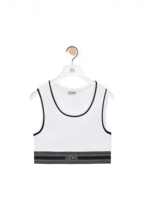 Lady's Loewe Cropped Tank Top In Viscose