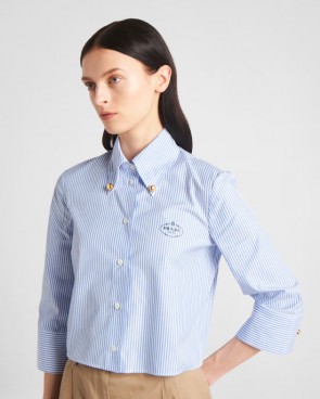 Lady's Prada Embroidered Striped Shirt