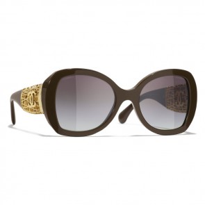 Lady's Chanel Butterfly Sunglasses Dark Taupe