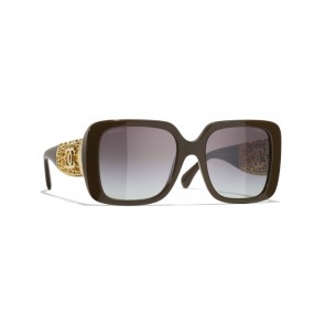 Lady's Chanel Square Sunglasses Dark Taupe