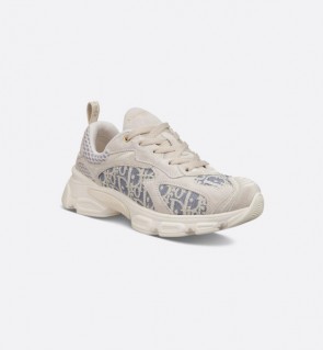 Lady's Dior Vibe Sneaker in Chambray Blue Jacquard