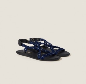 Lady's Miu Miu Riviere Cord and Leather Sandals