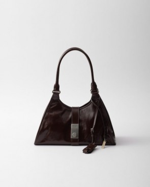 Lady's Prada Medium leather tote bag Dark Brown