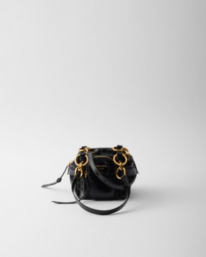 Lady's Prada Dangle Leather Top-Handle Mini-Bag