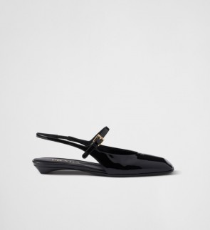 Lady's Prada Patent Leather Slingback Ballerinas