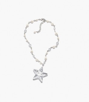 Lady's Chanel Necklace in Silver, White, Transparent & Pearly White