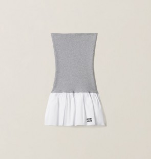 Lady's Miu Miu Poplin and Jersey Miniskirt