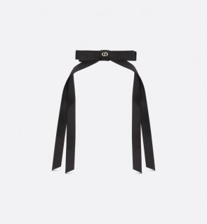 Lady's Dior Twist Bow in Black Grosgrain