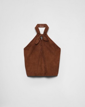 Lady's Prada Suede Halter Top Palisander