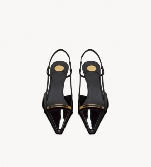 Lady's Saint Laurent Jacqueline Slingback Pumps In Patent Leather