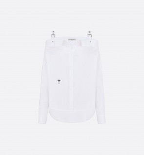 Lady's Dior Blouse in White Cotton Poplin