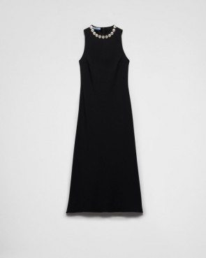Lady's Prada Embroidered Sablé Dress