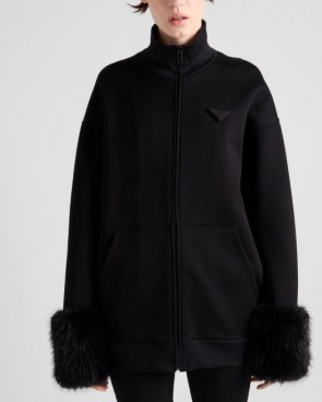 Lady's Prada Double fleece high-neck blouson