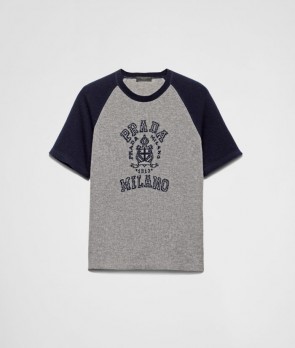 Lady's Prada Cashmere T-Shirt With Logo