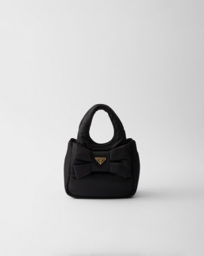 Lady's Prada Padded Re-Nylon Mini-Bag With Bow
