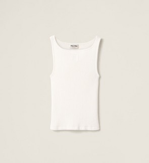 Lady's Miu Miu Ribbed Knit Wool Tank Top