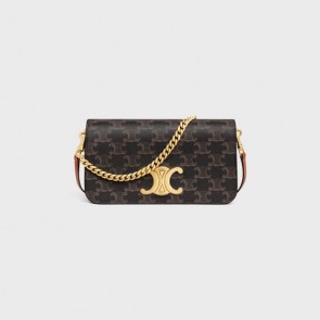 Lady's Celine Multipochette In Triomphe Canvas And Calfskin