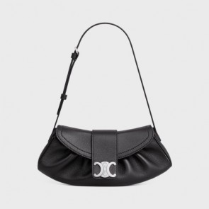 Lady's Celine Teen Celine Polly In Supple Grained Calfskin Black