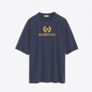 BB Balenciaga printed oversize t shirt marine lave