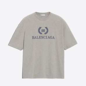 BB Balenciaga printed oversize t shirt mottled grey