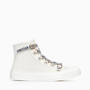 Women high top trainer in white canvas sneakers KCK178CVA_S06W