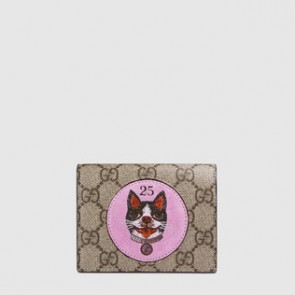 Boston Terrier Bosco supreme GG canvas card holder 9F27G