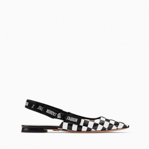 Women ballet pump in black and white printed calfskin leather 1157675