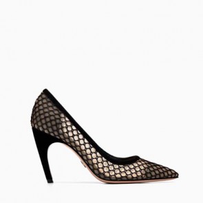 Women d choc high heeled shoe in black mesh KCP277SUR_S900