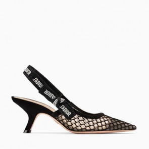 Women high heeled shoe in black mesh pumps KCP265RRN_S900