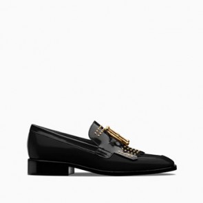 Women loafer in black glazed calfskin KCB164SCA_S900