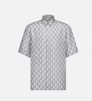 Men's Dior CD Diamond Short-Sleeved Silk Shirt