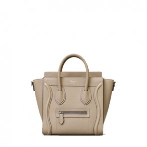 Women nano luggage bag in drummed dune calfskin 168243DRU.03UN