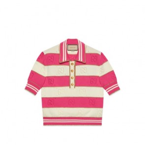 Lady's Gucci Striped GG Cotton Sweater