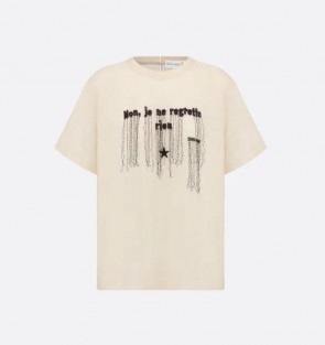 Lady's Dior 'non Je Ne Regrette Rien' Embroidered T-Shirt
