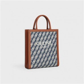 Women's Celine Small Vertical Cabas Celine In Maillon Triomphe Jacquard And Calfskin