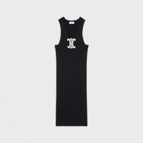 Lady's Celine Silk Athletic Open Back Dress With Underwire