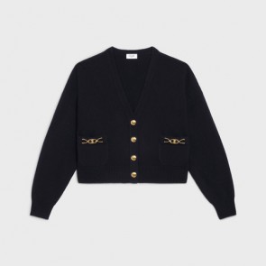 Lady's Celine Cardigan With Gourmette In Heritage Cashmere