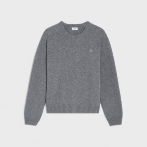 Celine Triomphe Crew Neck Sweater In Grey