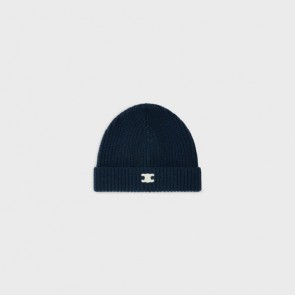 Lady's Celine Hat Triomphe Beanie In Heritage Cashmere