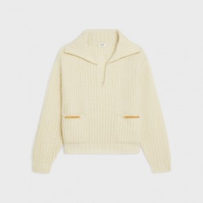 Lady's Celine Vareuse In Ribbed Wool And Cashmere