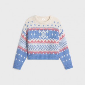Lady's Celine Crew Necksweater In Fair Isle Mohair And Silk