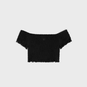 Lady's Celine Crop Top With Triomphe Embroidery