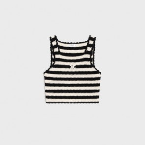 Lady's Celine Triomphe Striped Crop Top