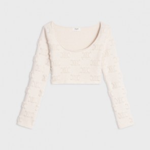 Lady's Celine Triomphe Crop Top WIth Triomphe Motif