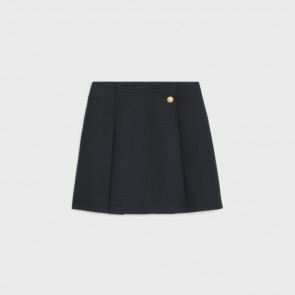 Lady's Celine Wraparound Skirt In Wool Gabardine And Mohair