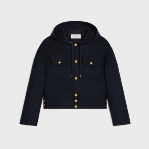 Lady's Celine Jacket With Hood In Double Face Cashmere