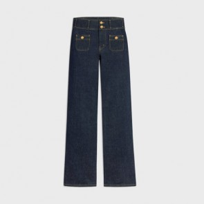 Lady's Celine Jane Flare Jeans In Rinsed Wash Denim