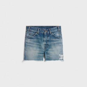 Lady's Celine Skate Shorts In Electric Sky Wash Denim