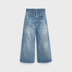 Lady's Celine Jumbo Jeans In Forever Wash Denim